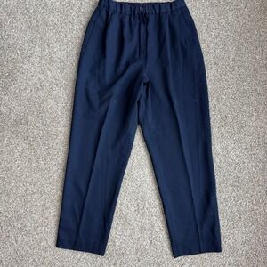 Pendleton Vintage 100% Virgin‎ Wool Pleated High Rise Navy Blue Trousers Pants